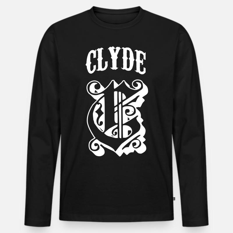 BONNIE & CLYDE Partnerlook - Männer Premium Bio Langarmshirt - Schwarz