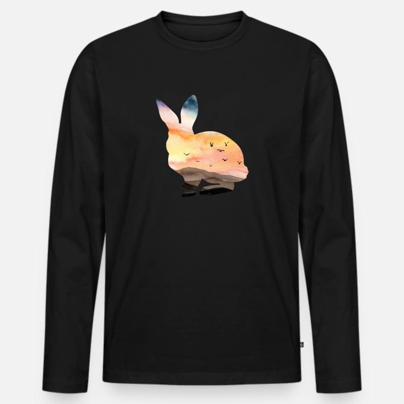 Kaninchen - Männer Premium Bio Langarmshirt - Schwarz