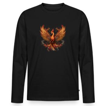 Phoenix - Men's Premium Organic Long Sleeve Shirt - black - Front - Nico (187cm)