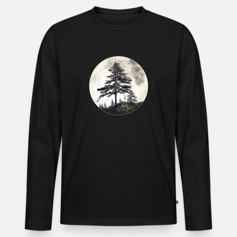 Kiefer - Männer Premium Bio Langarmshirt - Schwarz