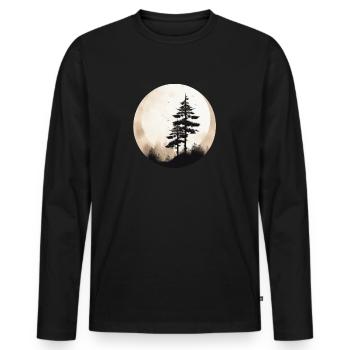 Mâchoire - T-shirt manches longues Premium bio Homme - noir - Devant - Nico (187cm)