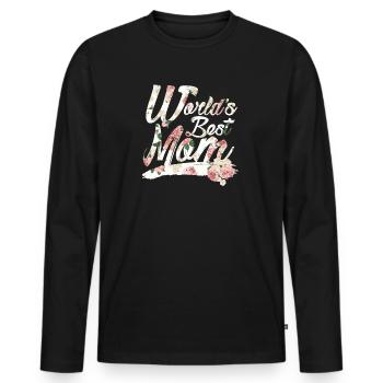 Mother's Day Gift World's Best Mother - Men's Premium Organic Long Sleeve Shirt - black - Front - Nico (187cm)