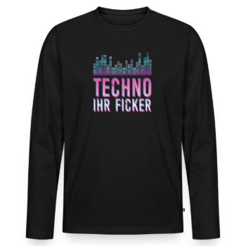 Techno Psytrance Ihr Ficker Geschenk - Männer Premium Bio Langarmshirt - Schwarz - Vorne - Nico (187cm)