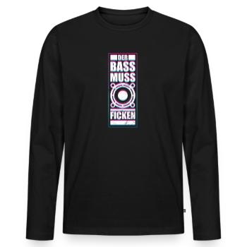 Techno ACID Psytrance Der Bass Fickt - Männer Premium Bio Langarmshirt - Schwarz - Vorne - Nico (187cm)