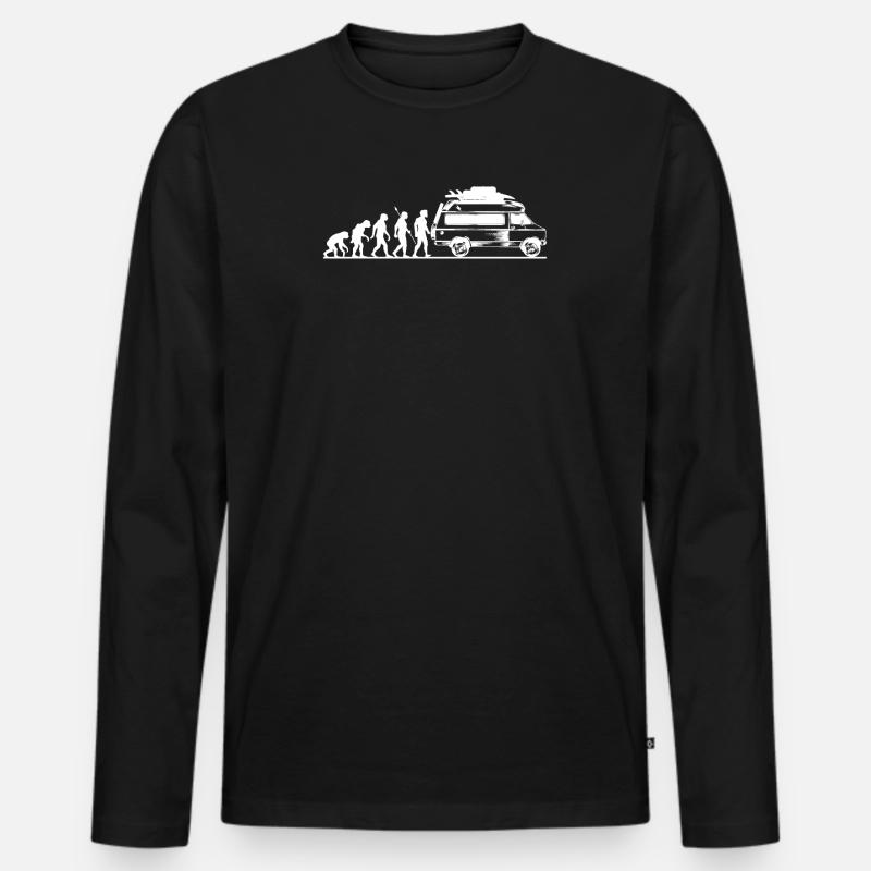 Tshirt Evolution Camper Gift - Men's Premium Organic Long Sleeve Shirt - black