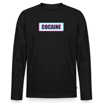 Chemise Cocain Femmes Hommes: Le T-shirt Cocain pour D - T-shirt manches longues Premium bio Homme - noir - Devant - Nico (187cm)