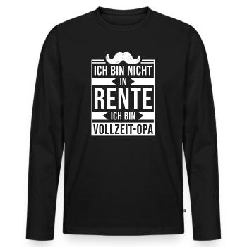 JE NE SUIS PAS EN PENSION JE SUIS A TEMPS PLEIN - T-shirt manches longues Premium bio Homme - noir - Devant - Nico (187cm)