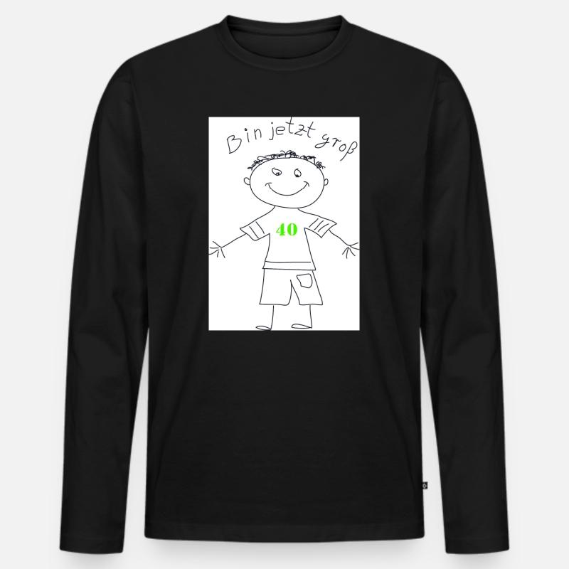 Bin jetzt groß! - Männer Premium Bio Langarmshirt - Schwarz