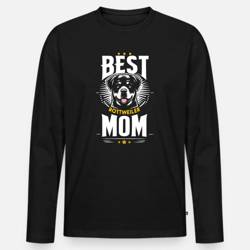 Beste Mama, Rottweilers beste Mama - Männer Premium Bio Langarmshirt - Schwarz