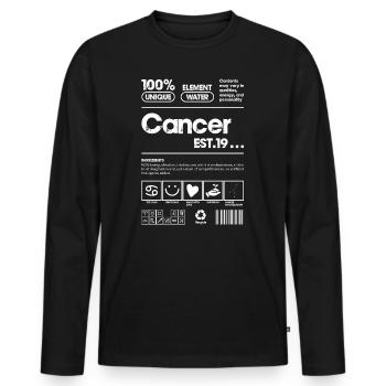 Cancer Water Zodiac Emblem - Men's Premium Organic Long Sleeve Shirt - black - Front - Nico (187cm)