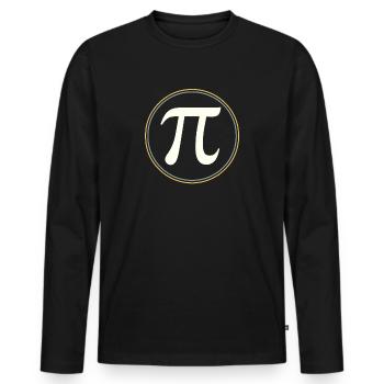 π en cercle – L’élégance des constantes - T-shirt manches longues Premium bio Homme - noir - Devant - Nico (187cm)