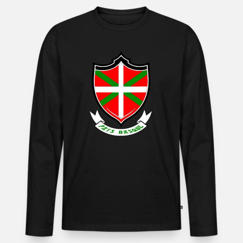 Baskenland - Männer Premium Bio Langarmshirt - Schwarz