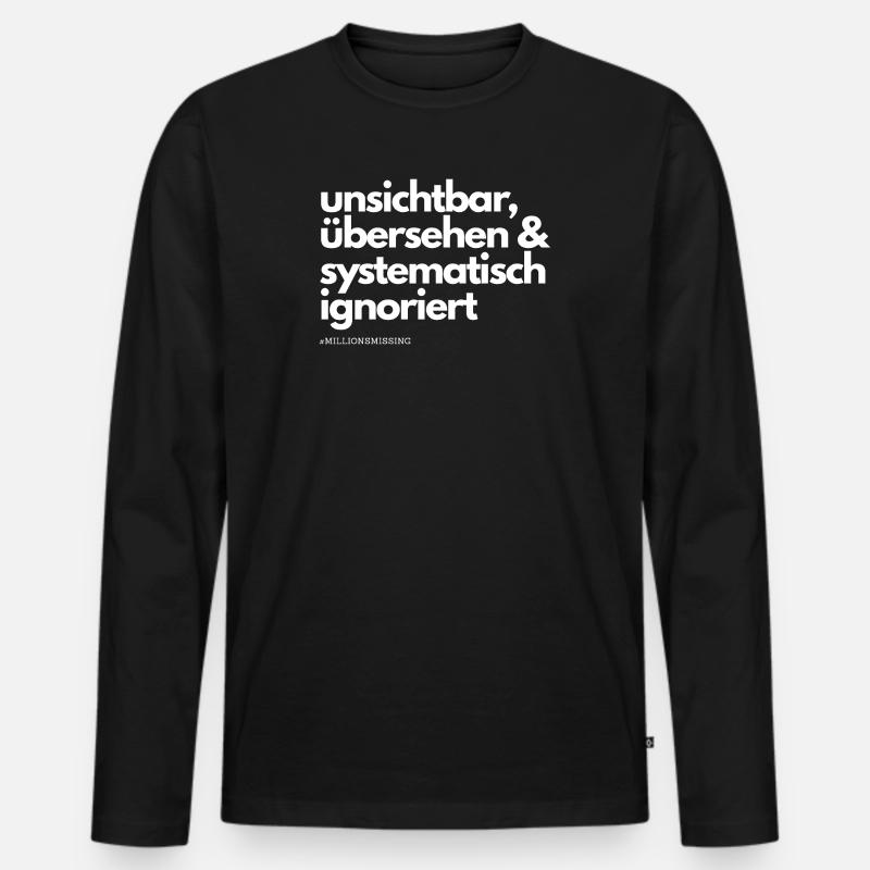 ME/CFS systematically ignored white - Men's Premium Organic Long Sleeve Shirt - black