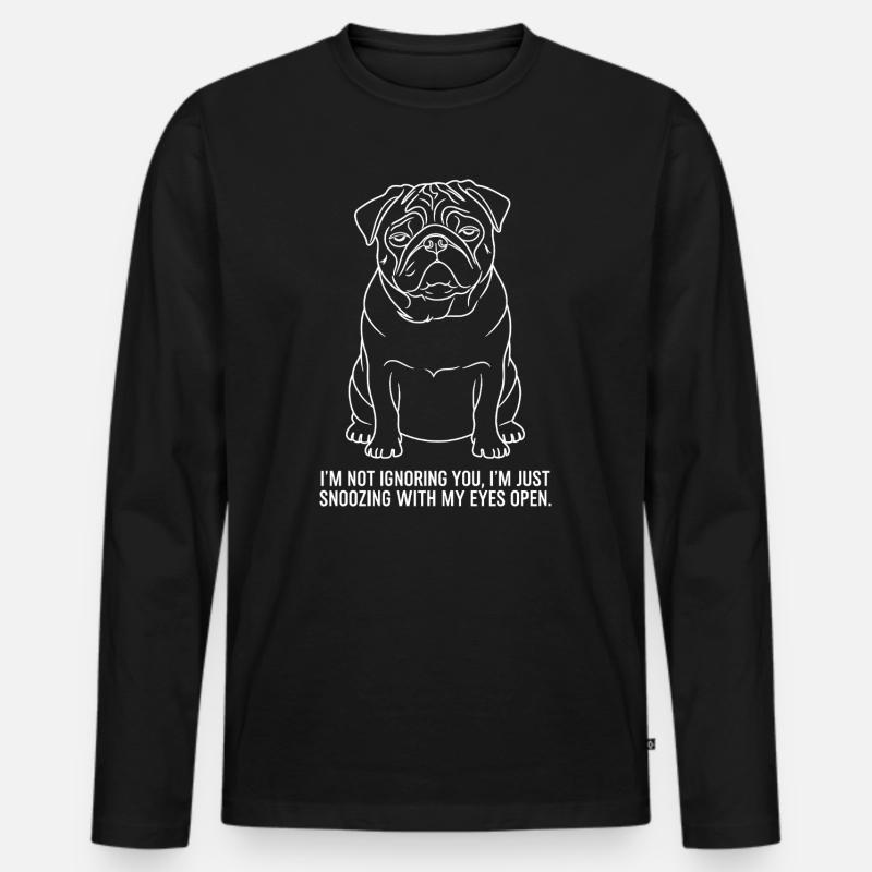 Dösen mit offenen Augen - Männer Premium Bio Langarmshirt - Schwarz