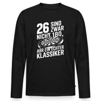 26 ne sont pas des 180 mais un vrai classique - T-shirt manches longues Premium bio Homme - noir - Devant - Nico (187cm)