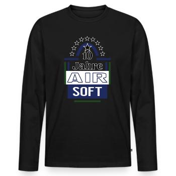10 Years Airsoft Anniversary Airsoft Player Jubi - Men's Premium Organic Long Sleeve Shirt - black - Front - Nico (187cm)