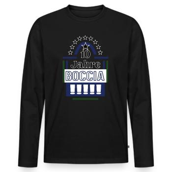 10 ans de la boccia, jubilé du joueur de boccia - T-shirt manches longues Premium bio Homme - noir - Devant - Nico (187cm)