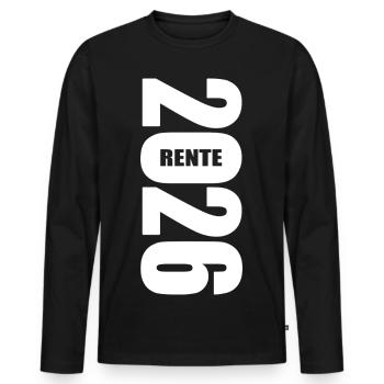 Pension 2026 - Retirement - Pension - Men's Premium Organic Long Sleeve Shirt - black - Front - Nico (187cm)