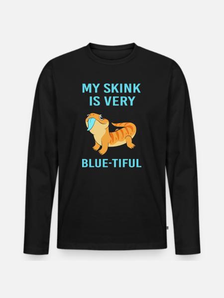 Lizard Blue Tongue - Men's Premium Organic Long Sleeve Shirt - black