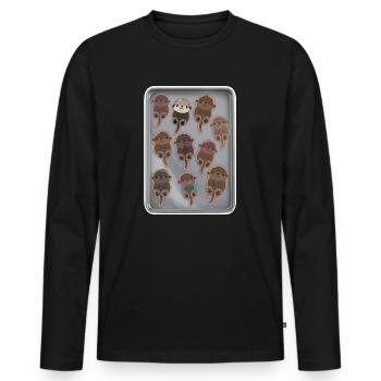 Conférences Tazz | Parade de plateaux de biscuits Otter - T-shirt manches longues Premium bio Homme - noir - Devant - Nico (187cm)