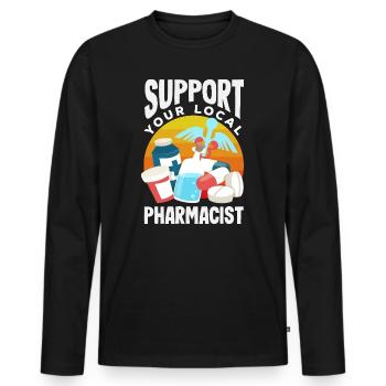 Apotheker Pharmazeutisch-technischer - Männer Premium Bio Langarmshirt - Schwarz - Vorne - Nico (187cm)