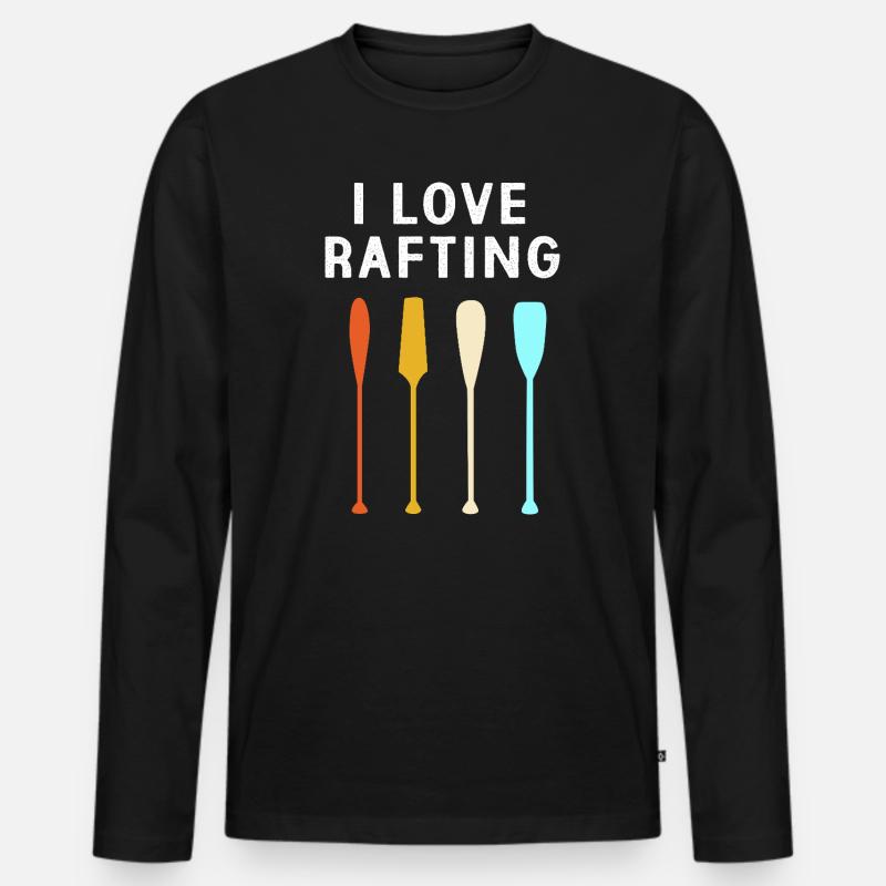 Paddelboot Kajakfahren Kajak Rafting - Männer Premium Bio Langarmshirt - Schwarz
