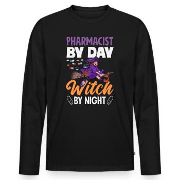 Apotheker Pharmazeutisch-technischer - Männer Premium Bio Langarmshirt - Schwarz - Vorne - Nico (187cm)