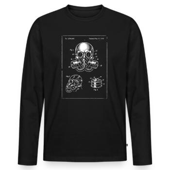 Illustration du plan du masque à gaz - T-shirt manches longues Premium bio Homme - noir - Devant - Nico (187cm)
