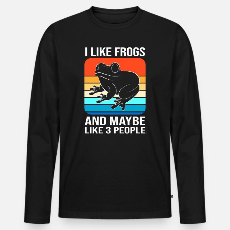 Laubfrosch Frosch - Männer Premium Bio Langarmshirt - Schwarz