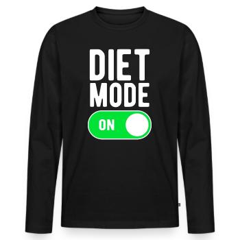 Mode diète sur la nutrition de la salle de sport - T-shirt manches longues Premium bio Homme - noir - Devant - Nico (187cm)