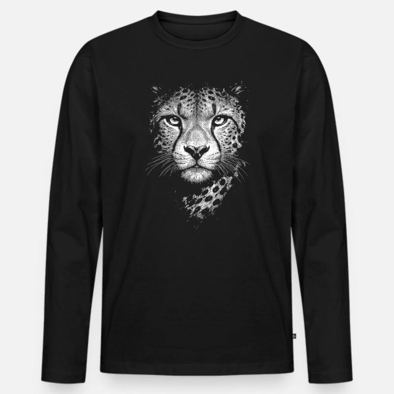 Gepard - Männer Premium Bio Langarmshirt - Schwarz