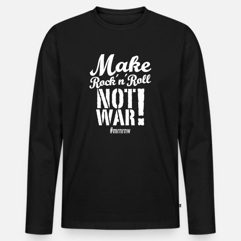 Make Rock´n´Roll Not War 2025-Version - Männer Premium Bio Langarmshirt - Schwarz