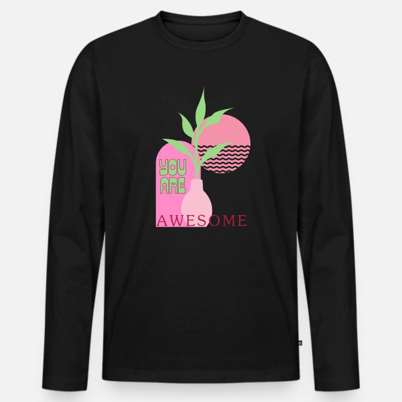 You are awesome - Männer Premium Bio Langarmshirt - Schwarz
