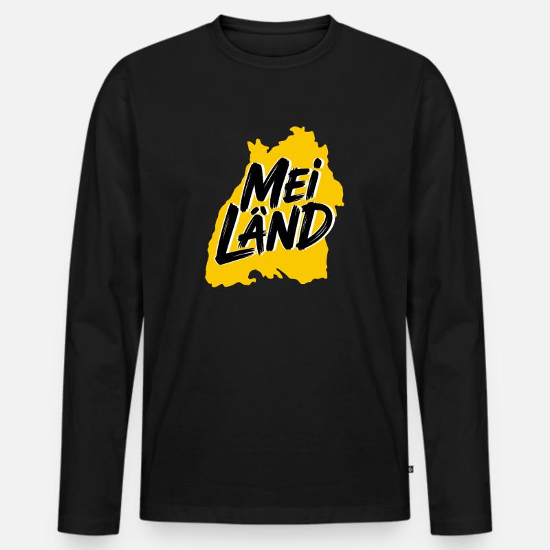 Mei Länd Baden-Württemberg - Männer Premium Bio Langarmshirt - Schwarz