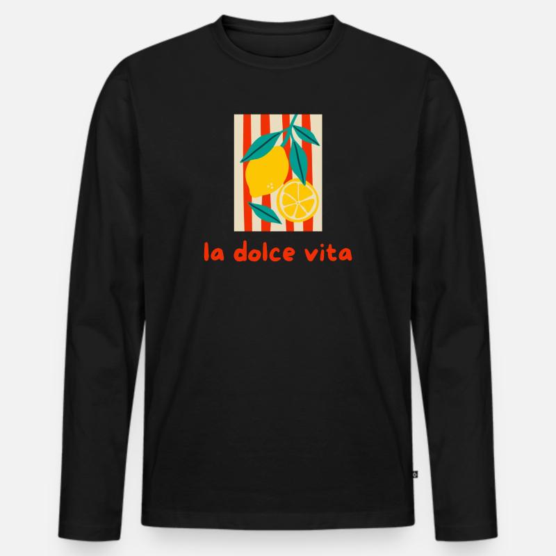 La dolce vita - Männer Premium Bio Langarmshirt - Schwarz