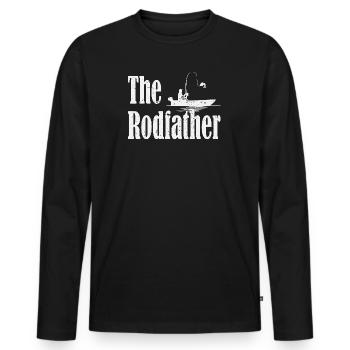 Rodfather Angler Tee Graphic - Men's Premium Organic Long Sleeve Shirt - black - Front - Nico (187cm)