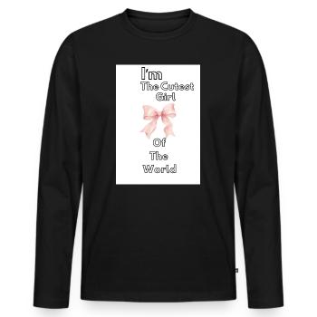 Das süßeste Mädchen der Welt - Männer Premium Bio Langarmshirt - Schwarz - Vorne - Nico (187cm)
