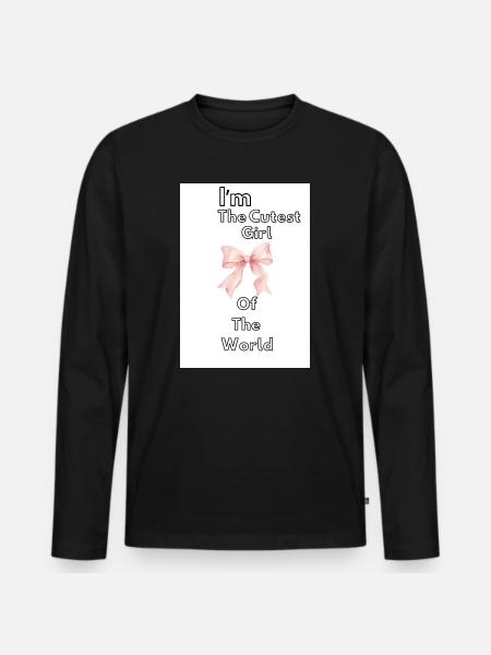 Süßestes Mädchen mit dem Band - Männer Premium Bio Langarmshirt - Schwarz