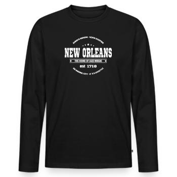 New Orleans Jazz Music - Men's Premium Organic Long Sleeve Shirt - black - Front - Nico (187cm)