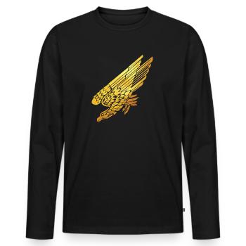 Paratrooper Veteran Bundeswehr TShirt - Men's Premium Organic Long Sleeve Shirt - black - Front - Nico (187cm)