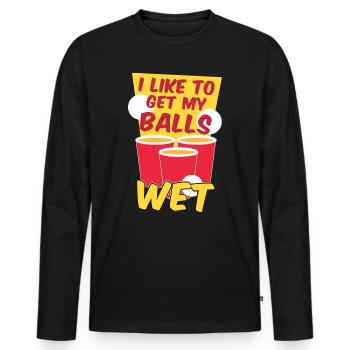 Lustiges Bierpong König Beerpong Geschenk - Männer Premium Bio Langarmshirt - Schwarz - Vorne - Nico (187cm)