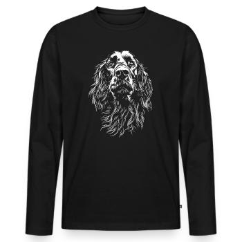 Irish Setter Portrait Hunde Hund Jagdhunde - Männer Premium Bio Langarmshirt - Schwarz - Vorne - Nico (187cm)