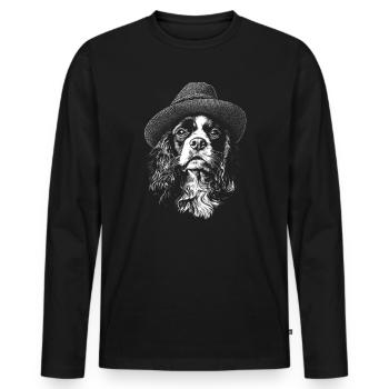 Cavalier King Charles Spaniel Hat Chien - T-shirt manches longues Premium bio Homme - noir - Devant - Nico (187cm)
