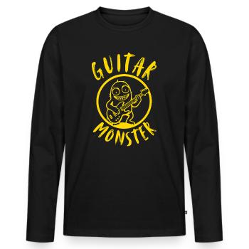 Guitar Monster | Guitar, funny pictures - Men's Premium Organic Long Sleeve Shirt - black - Front - Nico (187cm)