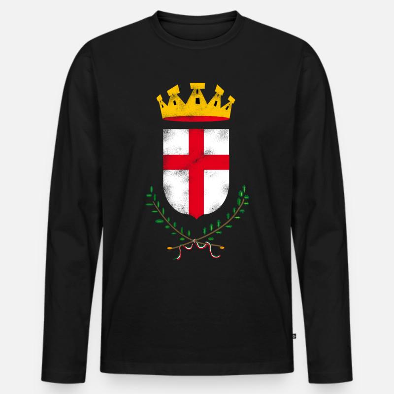 Mailand Wappen - Männer Premium Bio Langarmshirt - Schwarz