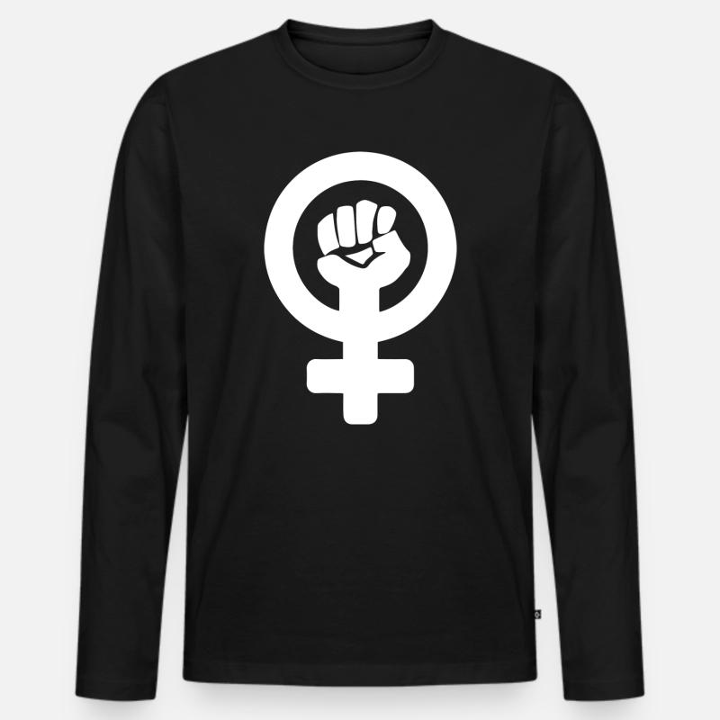 Frauenpower - Männer Premium Bio Langarmshirt - Schwarz