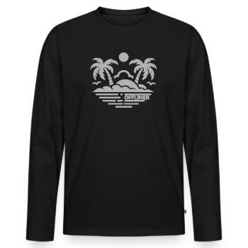 Palme offliner - Männer Premium Bio Langarmshirt - Schwarz - Vorne - Nico (187cm)