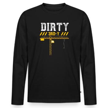 Dirty 3rd-Y - Construction Worker - Männer Premium Bio Langarmshirt - Schwarz - Vorne - Nico (187cm)