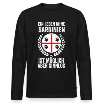 Sardegna Cagliari Italie Sardaigne - T-shirt manches longues Premium bio Homme - noir - Devant - Nico (187cm)