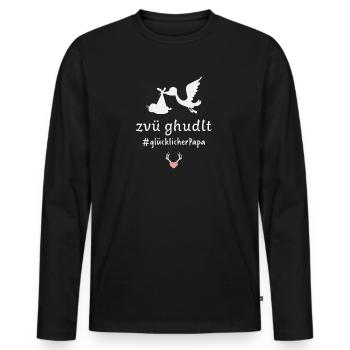 Zvü ghudlt - Männer Premium Bio Langarmshirt - Schwarz - Vorne - Nico (187cm)